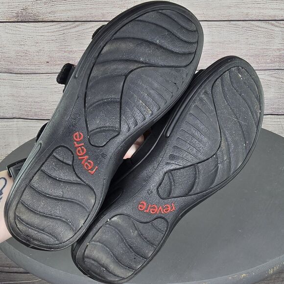 Revere Woman Catalina Leather Sandals Black Rhinestones Slip On Slides Size 11 - Picture 7 of 8